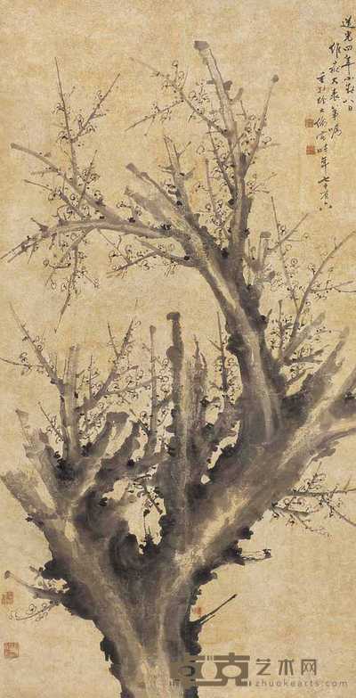 徐大纶 墨梅 立轴 162×83cm